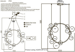Подвесная люстра Crystal Lux Agata AGATA SP15 V2 BLACK/TRANSPARENTE