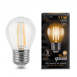 Светодиодная лампа Gauss Filament 105802111 11W 220V 720lm E27 белый (теплый)