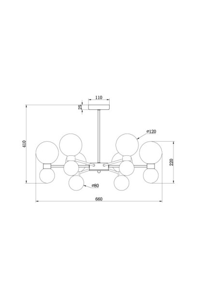 Люстра на штанге Freya Bony FR5394CL-12BS