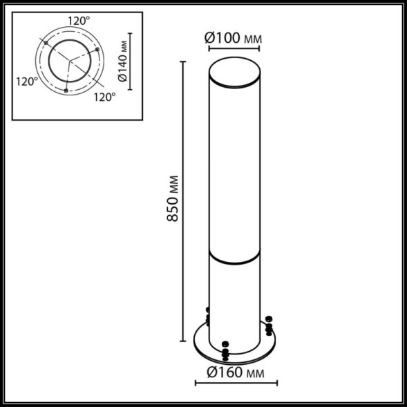 Садово-парковый светильник 7180/22GL Odeon Light cortena