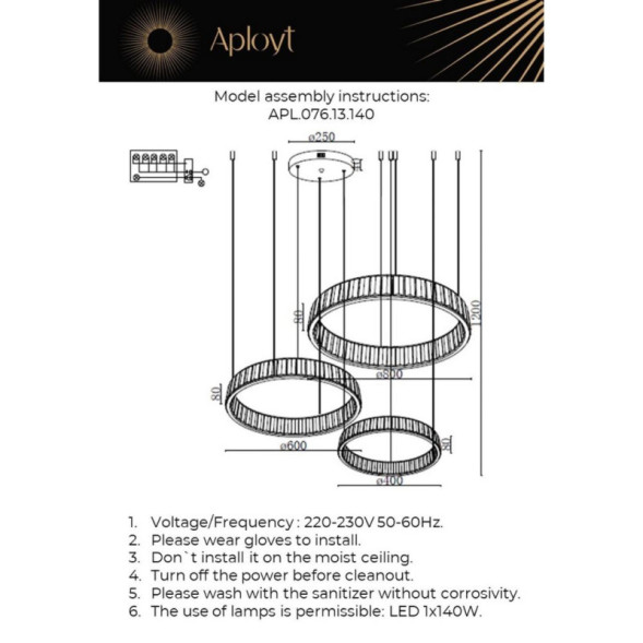Каскадная люстра APLOYT APL.076.13.140 Oriann