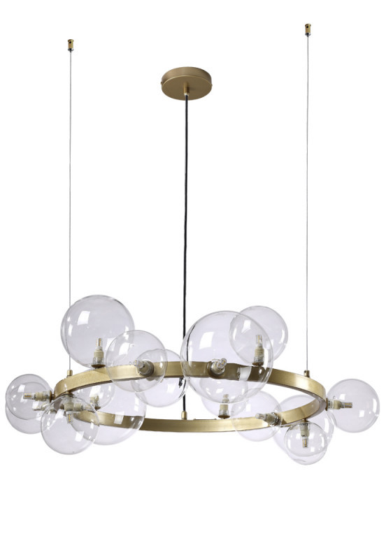 Подвесная люстра Crystal Lux Agata AGATA SP15 V2 GOLD/TRANSPARENTE