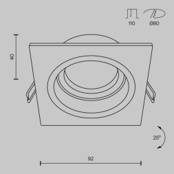 Встраиваемый точечный светильник Maytoni Technical ATOM DL026-2-01B