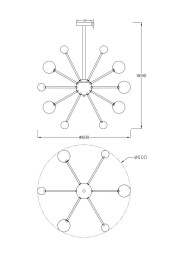 Люстра на штанге Freya Planets FR5200PL-09FG