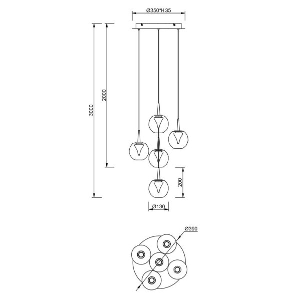 Каскадная люстра 9080 Mantra Andromeda