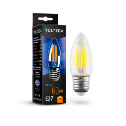 Светодиодная лампа Voltega Candle 7046 6W 220V 580lm E27 белый (теплый)