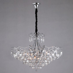 Каскадная люстра Eurosvet CRYSTAL 10080/12 хром/прозрачный хрусталь Strotskis