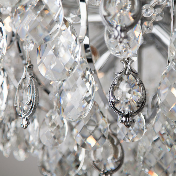 Каскадная люстра Eurosvet CRYSTAL 10080/12 хром/прозрачный хрусталь Strotskis