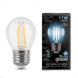 Светодиодная лампа Gauss Filament 105802211 11W 220V 750lm E27 белый (дневной)