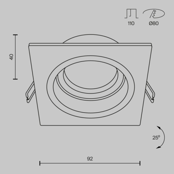 Встраиваемый точечный светильник Maytoni Technical ATOM DL026-2-01W