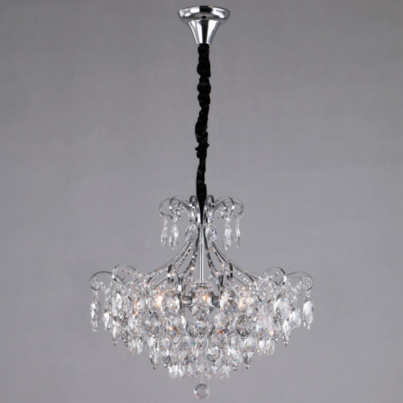 Каскадная люстра Eurosvet CRYSTAL 10080/6 хром/прозрачный хрусталь Strotskis
