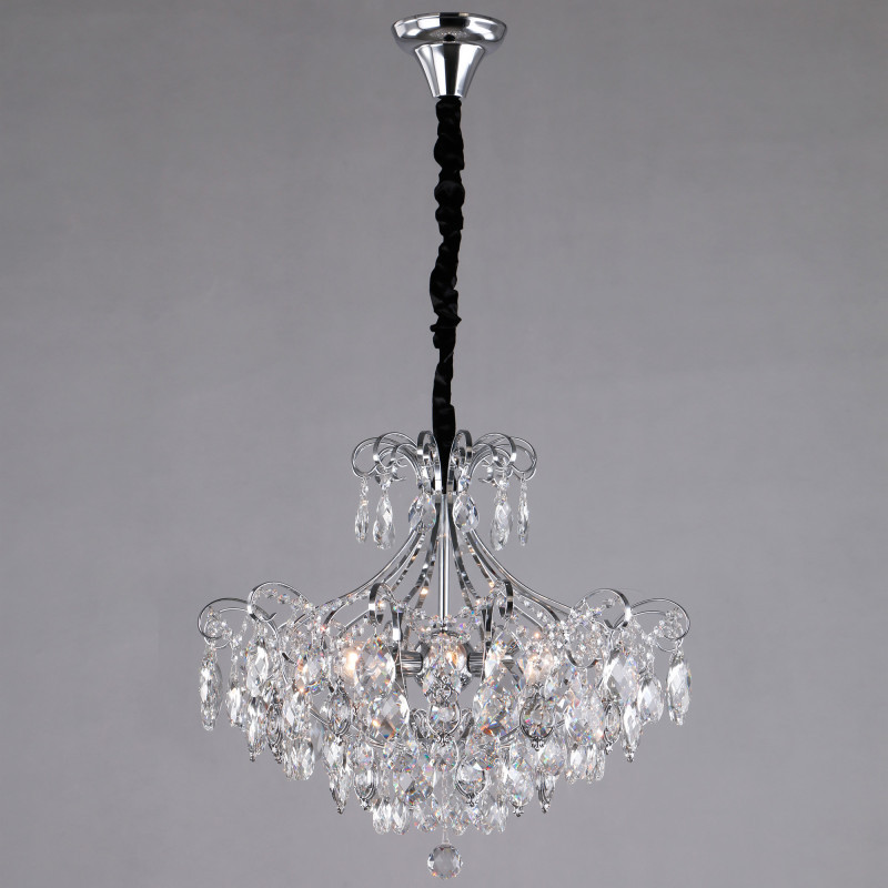 Каскадная люстра Eurosvet CRYSTAL 10080/6 хром/прозрачный хрусталь Strotskis
