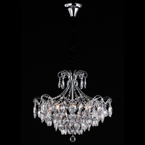 Каскадная люстра Eurosvet CRYSTAL 10080/6 хром/прозрачный хрусталь Strotskis