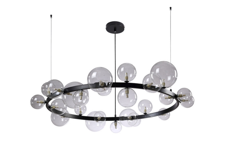 Подвесная люстра Crystal Lux Agata AGATA SP24 V2 BLACK/TRANSPARENTE