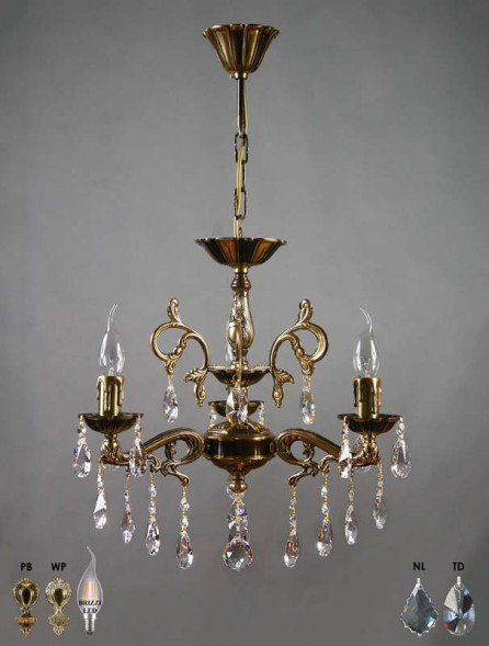 Подвесная люстра AMBIENTE by BRIZZI LEON 2128/3 РB Tear Drop