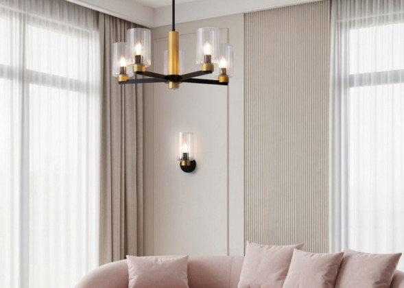 Люстра на штанге FR2051CL-05BBS Freya Ombre