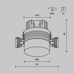 Встраиваемый точечный светильник Maytoni Technical nude DL065-12W3K-TRS-W