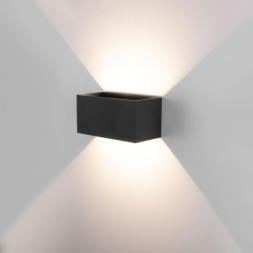 Уличный настенный светильник Elektrostandard WINNER DOUBLE LED черный (35137/W)