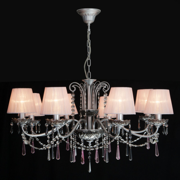 Подвесная люстра Eurosvet Rosetta 10086/8 серебро/дымчатый хрусталь Strotskis