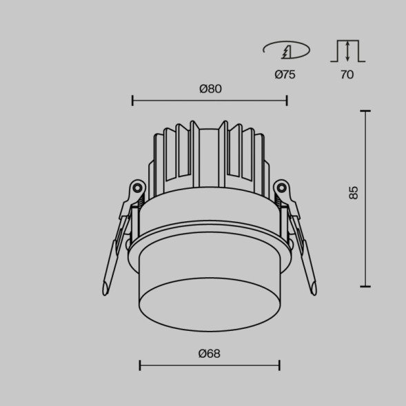 Встраиваемый точечный светильник Maytoni Technical nude DL065-12W3K-W