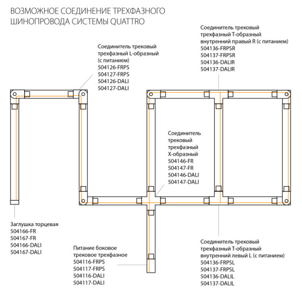 Крепеж шинопровода Lightstar Track 3 black 503000-R