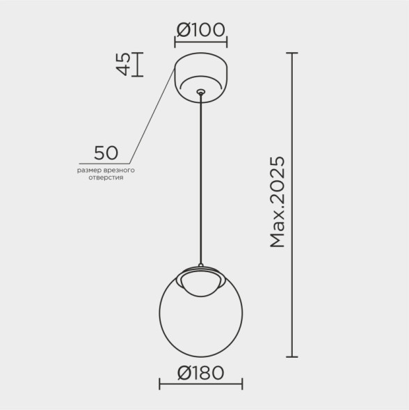 Подвесной светильник MODELUX ML.2338 ML.2338.180 BK-BK