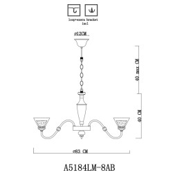 Подвесная люстра ARTE Lamp Toscana A5184LM-8AB