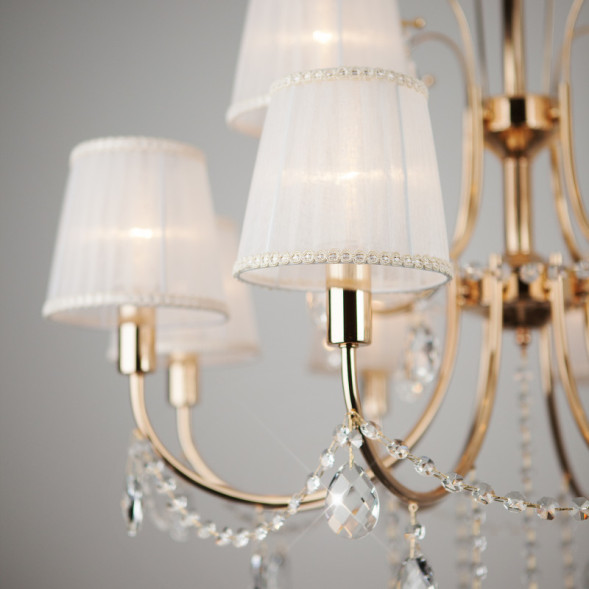 Подвесная люстра Eurosvet Emiliana 10087/12 золото/прозрачный хрусталь Strotskis