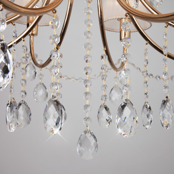 Подвесная люстра Eurosvet Emiliana 10087/12 золото/прозрачный хрусталь Strotskis