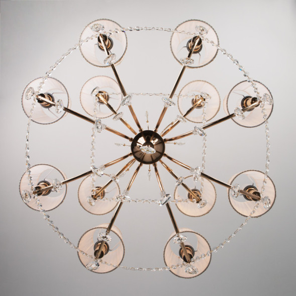 Подвесная люстра Eurosvet Emiliana 10087/12 золото/прозрачный хрусталь Strotskis