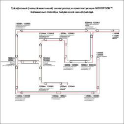 Накладной шинопровод Novotech track black 3phase 135240