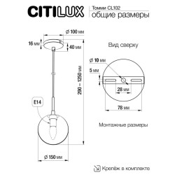 Подвесной светильник Citilux Томми CL102013