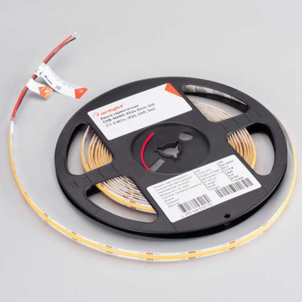 Лента Arlight COB-NANO-X544-8mm 031906(1) 57.5W 24V 980lm белый (холодный) IP65