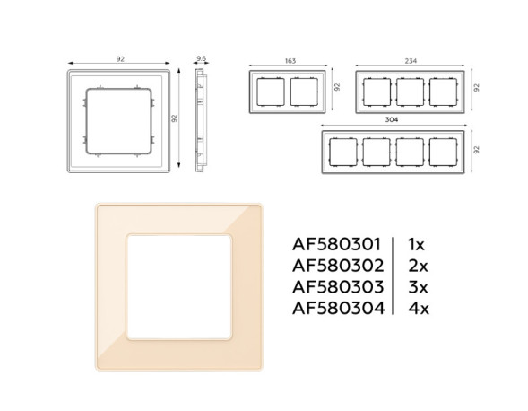 Рамка Ambrella Volt AF580302 ALFA Arctic
