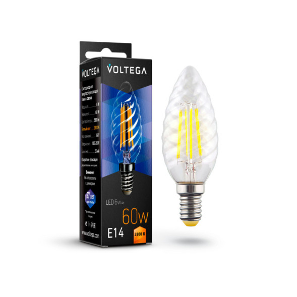 Светодиодная лампа Voltega Candle corn 7027 6W 220V 580lm E14 белый (теплый)