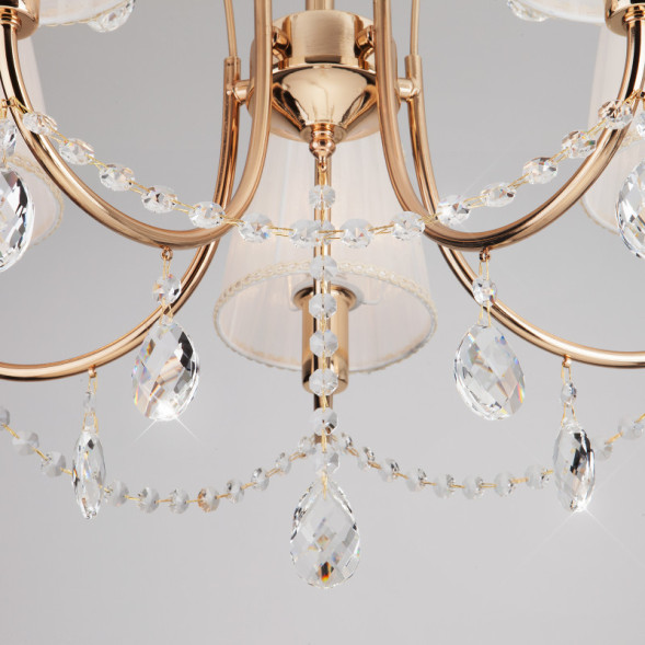 Подвесная люстра Eurosvet Emiliana 10087/5 золото/прозрачный хрусталь Strotskis