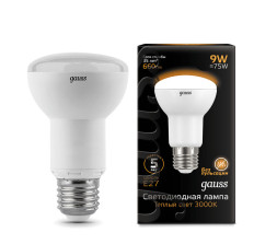 Светодиодная лампа Gauss Зеркальная 106002109 9W 220V 660lm E27 белый (теплый)