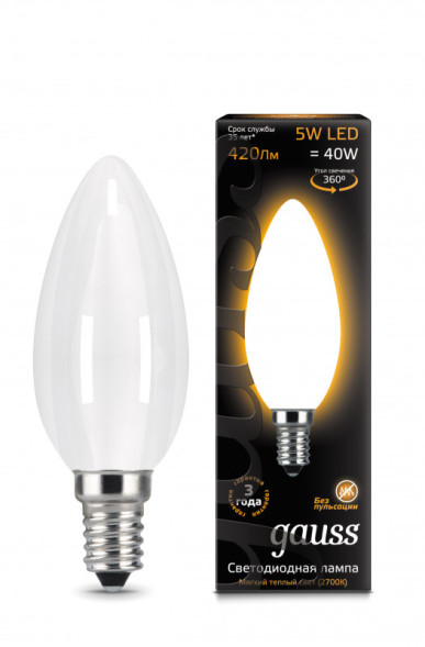 Светодиодная лампа Gauss Filament 103201105 5W 220V 420lm E14 белый (теплый)
