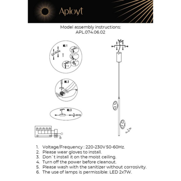 Подвесной светильник APL.074.06.02 APLOYT Tereze