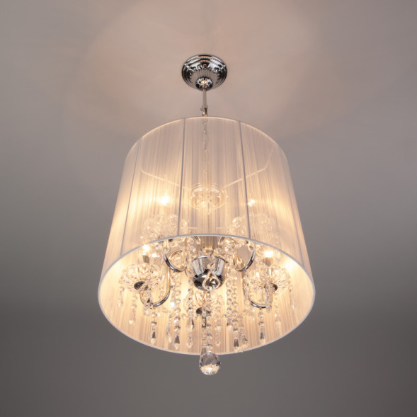 Подвесная люстра Eurosvet Allata 2045/5 хром/белый