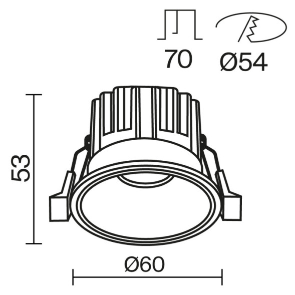 Встраиваемый светильник Maytoni Technical DL058-7W2.7K-B ROUND