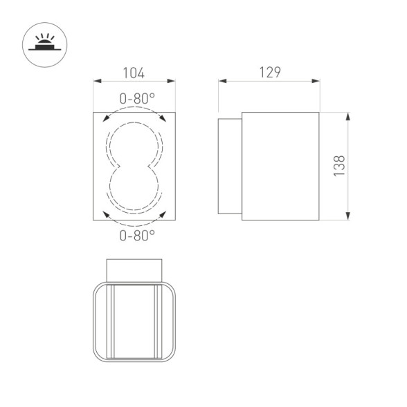 Уличный настенный светильник Arlight LGD-Vario 021933