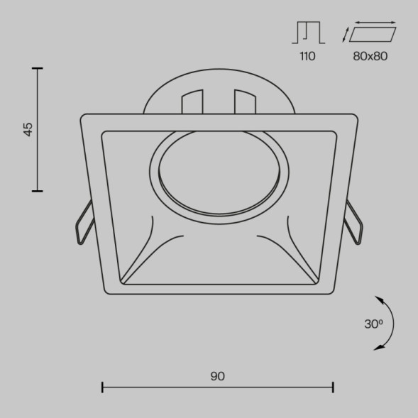 Встраиваемый точечный светильник Maytoni Technical Dot DL029-2-01B