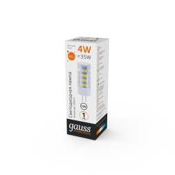 Светодиодная лампа Gauss 10714 4W 12V 400lm G4 белый (теплый)
