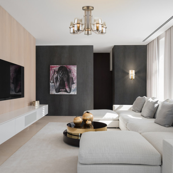 Люстра на штанге Eurosvet COPPA 60085/5 античная бронза