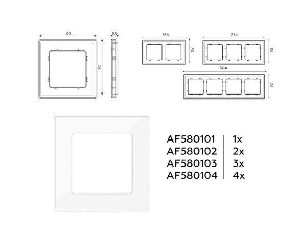 Рамка Ambrella Volt AF580103 ALFA Arctic