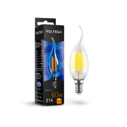 Светодиодная лампа Voltega Candle wind 7017 6W 220V 580lm E14 белый (теплый)