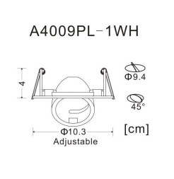 Встраиваемый точечный светильник ARTE Lamp Accento A4009PL-1WH