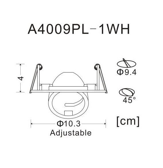 Встраиваемый точечный светильник ARTE Lamp Accento A4009PL-1WH