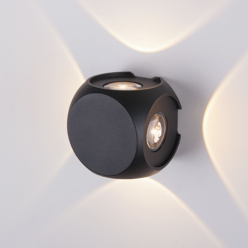 Уличный настенный светильник Elektrostandard 1504 TECHNO LED CUBE черный